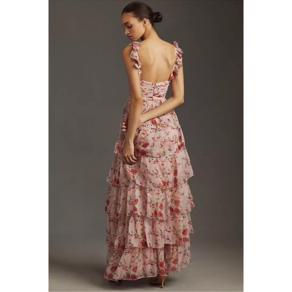 Mac Duggal Blush Pink Pleated Satin Halter Neck Pleated Maxi Gown Size 14 Formal - Picture 10 of 12
